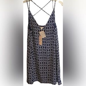 Gilli NWT Blue and White Spaghetti Strap Party Casual Dress Size Large